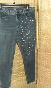 SOLD!! a.n.a  gray studded skinny jeans, size 12